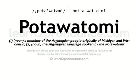 potawatomi dictionary|how to pronounce potawatomi.